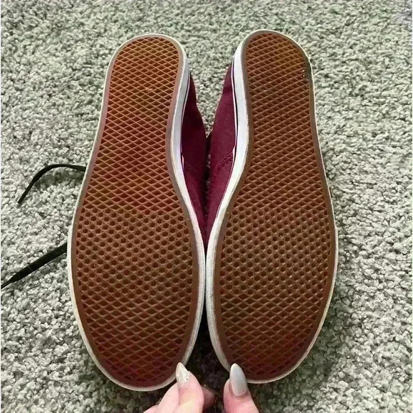 Maroon Lace Up Vans - Picture 9 of 11